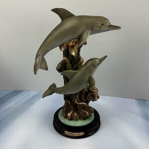 Wildlife Dolphins Statue Crosa Collection Seaworld Edition Nautical Decor EUC